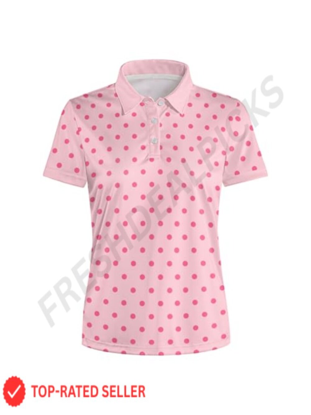 Women's Polka Dot Golf Polo Shirt Dri Fit Short Sleeve